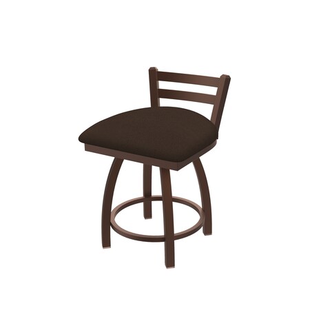 Holland Bar Stool Co 18" Low Back Swivel Vanity Stool, Bronze Finish, Rein Coffee Seat 41118BZ025